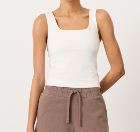 Tanktop mit eckigem Ausschnitt